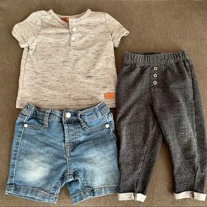 7 For All Mankind Boys 12M shirt, shorts, pant set